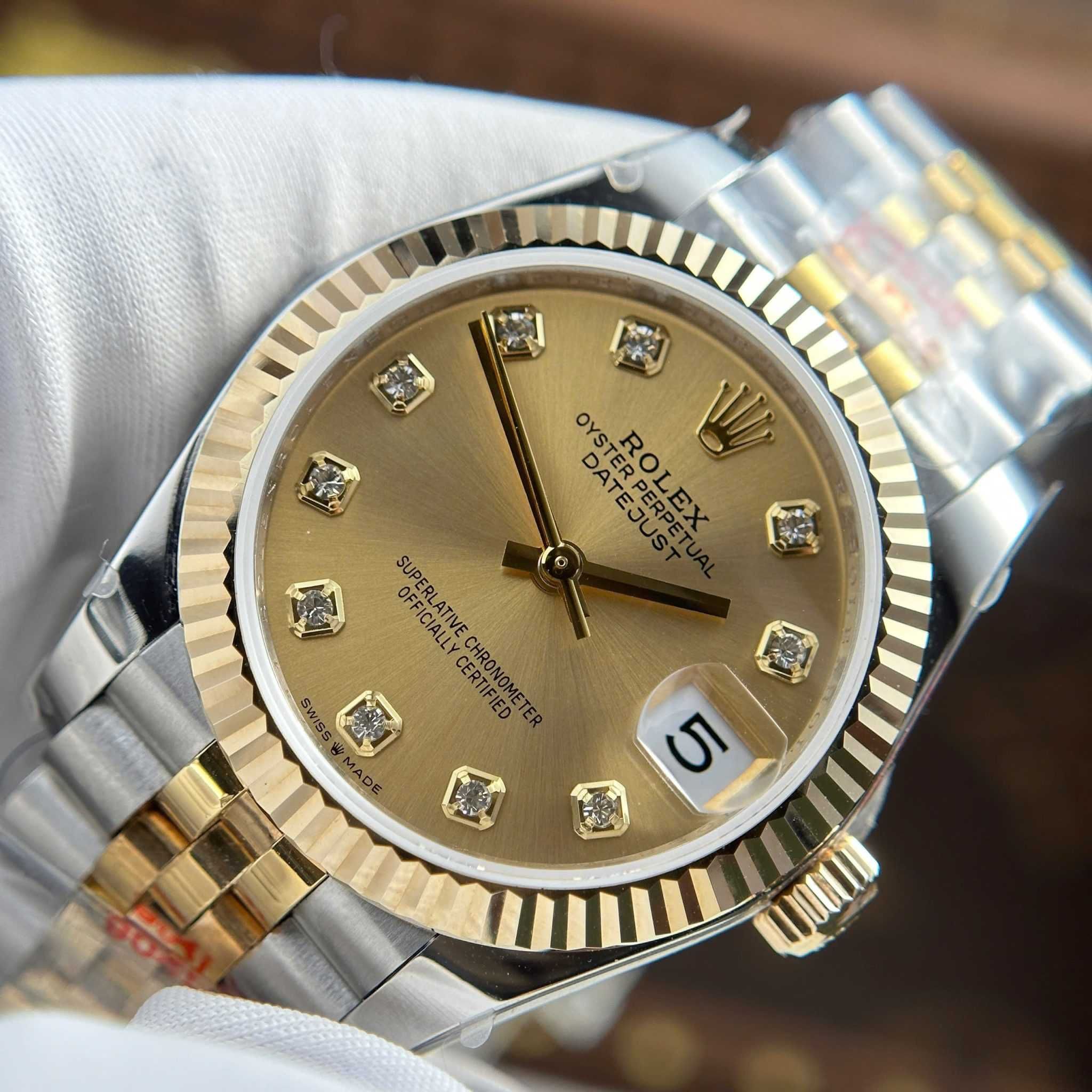 rolex datejust 36mm двуцветен 3235