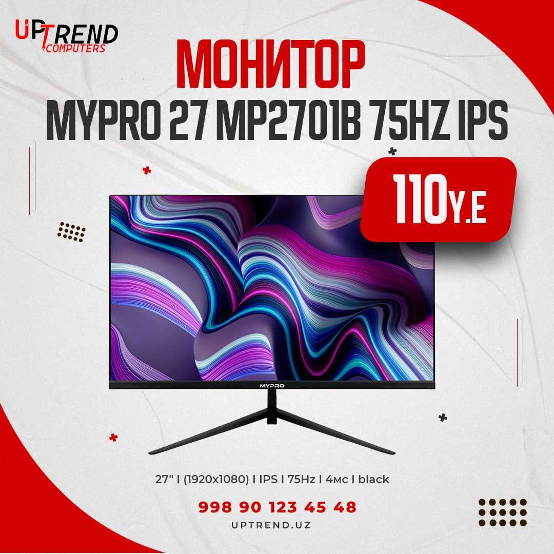 Мониторы MYPRO 27 MP2701B 75Hz IPS  любой способ оплаты !!