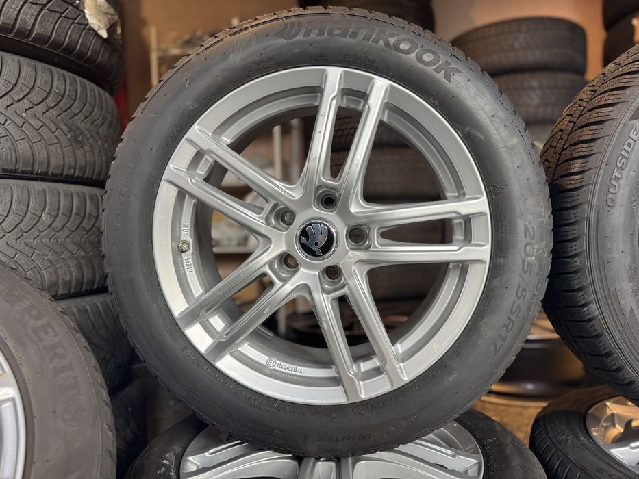 Jante aliaj 17 5x112 Skoda Octavia 4 anvelope iarnă Hankook 205/55 R17