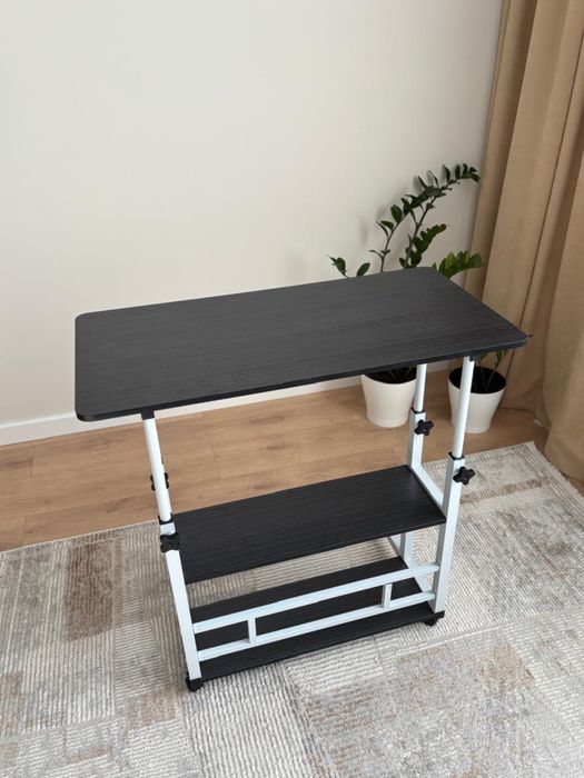 Столик на колесах белый,черный 60х40 80х40