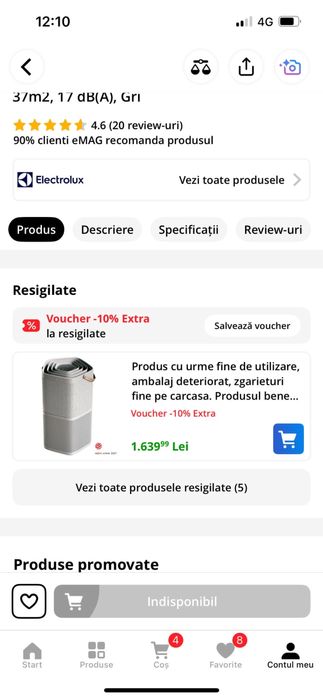 Purificator aer Electrolux PA91-404GY