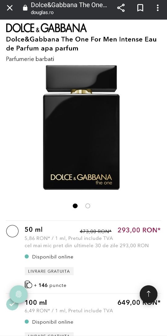 Parfum Dolce and Gabanna The One Intense