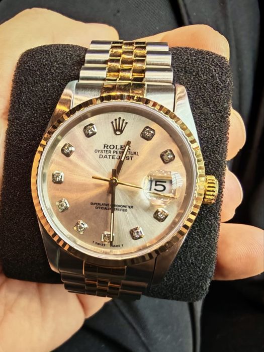 Rolex Datejust 36mm Act 2001 Aur Orel Jubilee Dial Diamante Fabrica