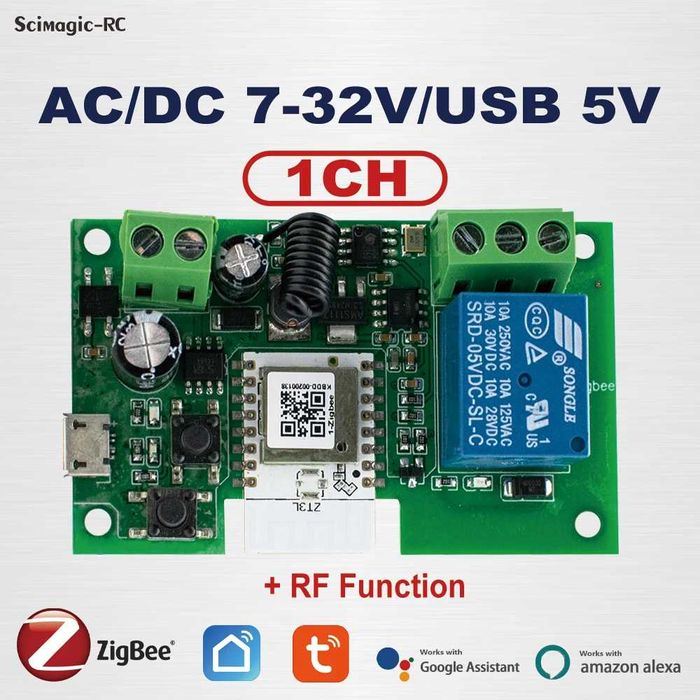 Comutator switch inteligent zigbee 1CH usa, poarta garaj automatizata