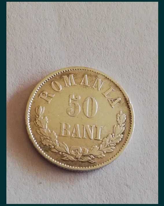 Monedă argint - 50 Bani 1873.