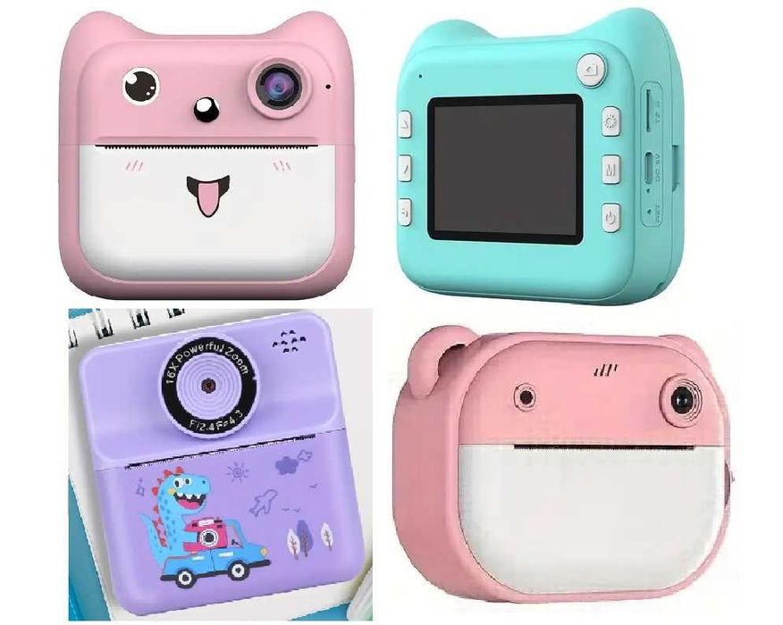 Детски фотоапарат с дисплей за моментни снимки Принтер камера 7 вида