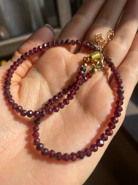 Гранат камень! Чокер из натурального граната, граненый!