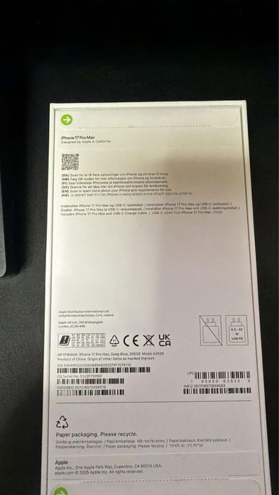 iPhone 17 Pro Max 256 Deep Blue 256GB - Наличен