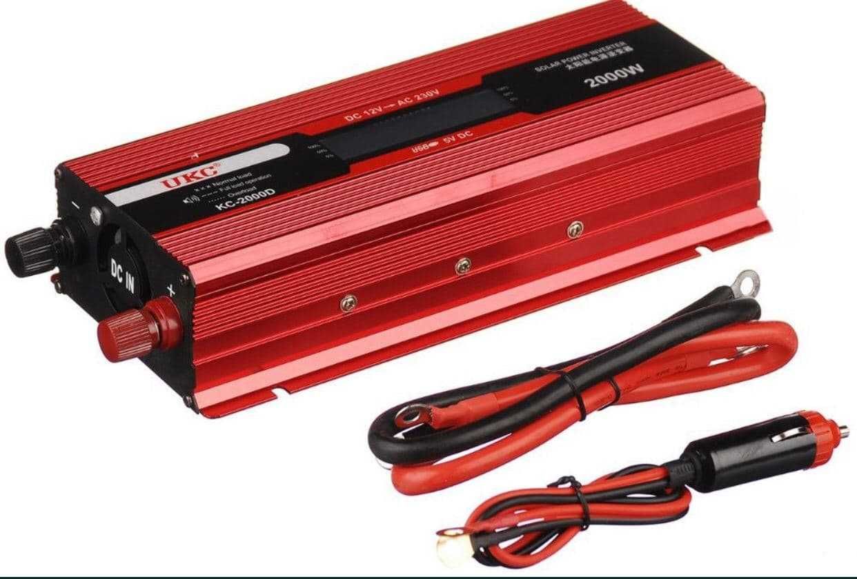 Инвертор на напрежение с дисплей от 12V на 220V с мощност от 2000W