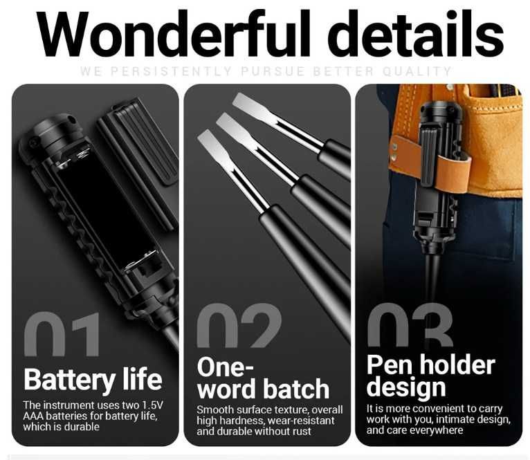 Многофункционална електрическа отвертка тестер за напрежение