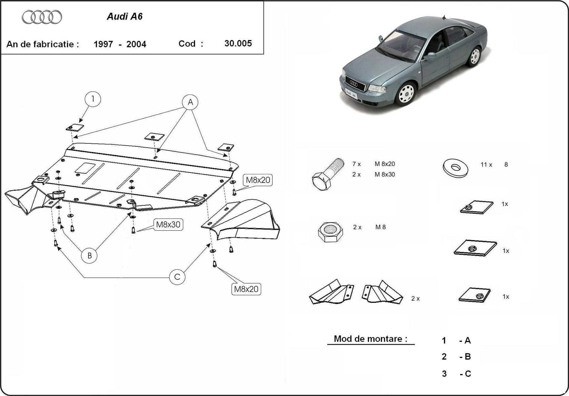 Метална кора под двигател скорости Audi A4 B5 A6 C6 VW Passat B5 Skoda