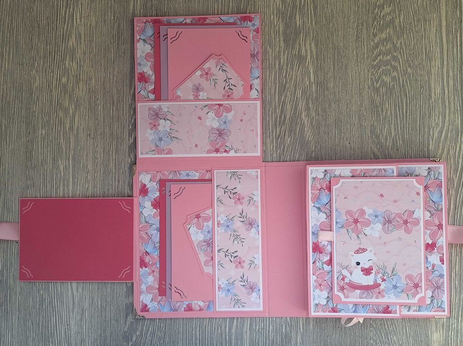 Албум за снимки "Котенце" в розово, ръчна изработка /63.17