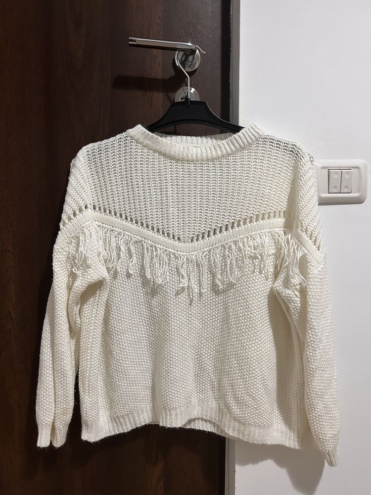 Bluza alba cu model Boho