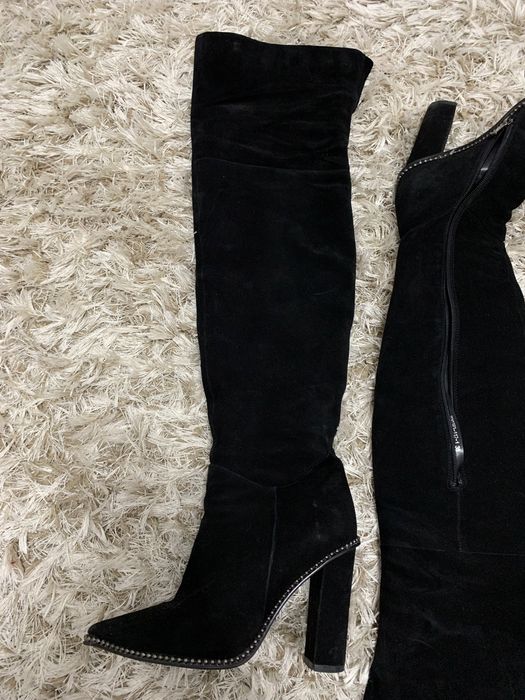 Cizme lungi, piele intoarsa