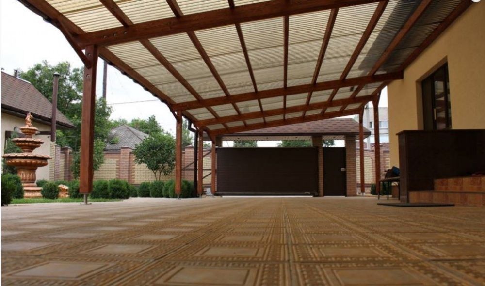 Поликарбонат Профилированный Монолитный Прозрачный Шифер Полигаль