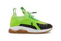 Versace Chain Reaction Green / Black Cross Runner Sneaker