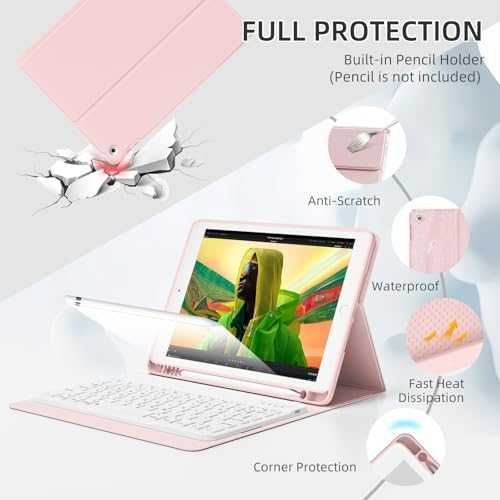 Нов Магнитен Калъф Клавиатура iPad 9 8 7 10.2 + Стойка + TPU за таблет