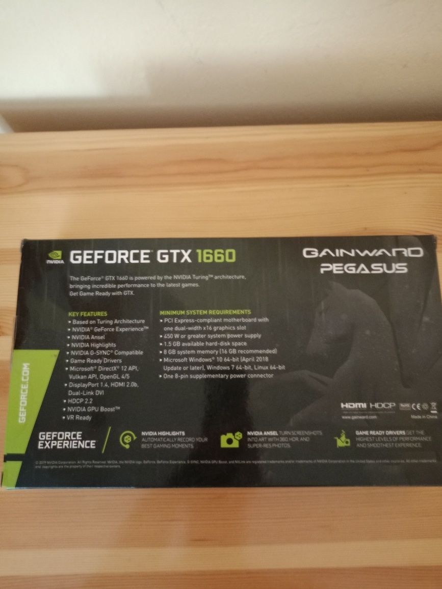 Продавам видео карта GTX 1660 Gainward Pegasus 6gb