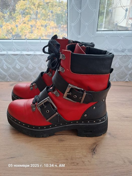 Дамски боти естествена кожа български ,размер 38 номер