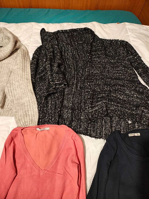 Lot haine pluovor 8 piese Zara Bershka S M