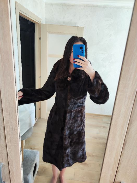 Норковая шуба, цвет капучино