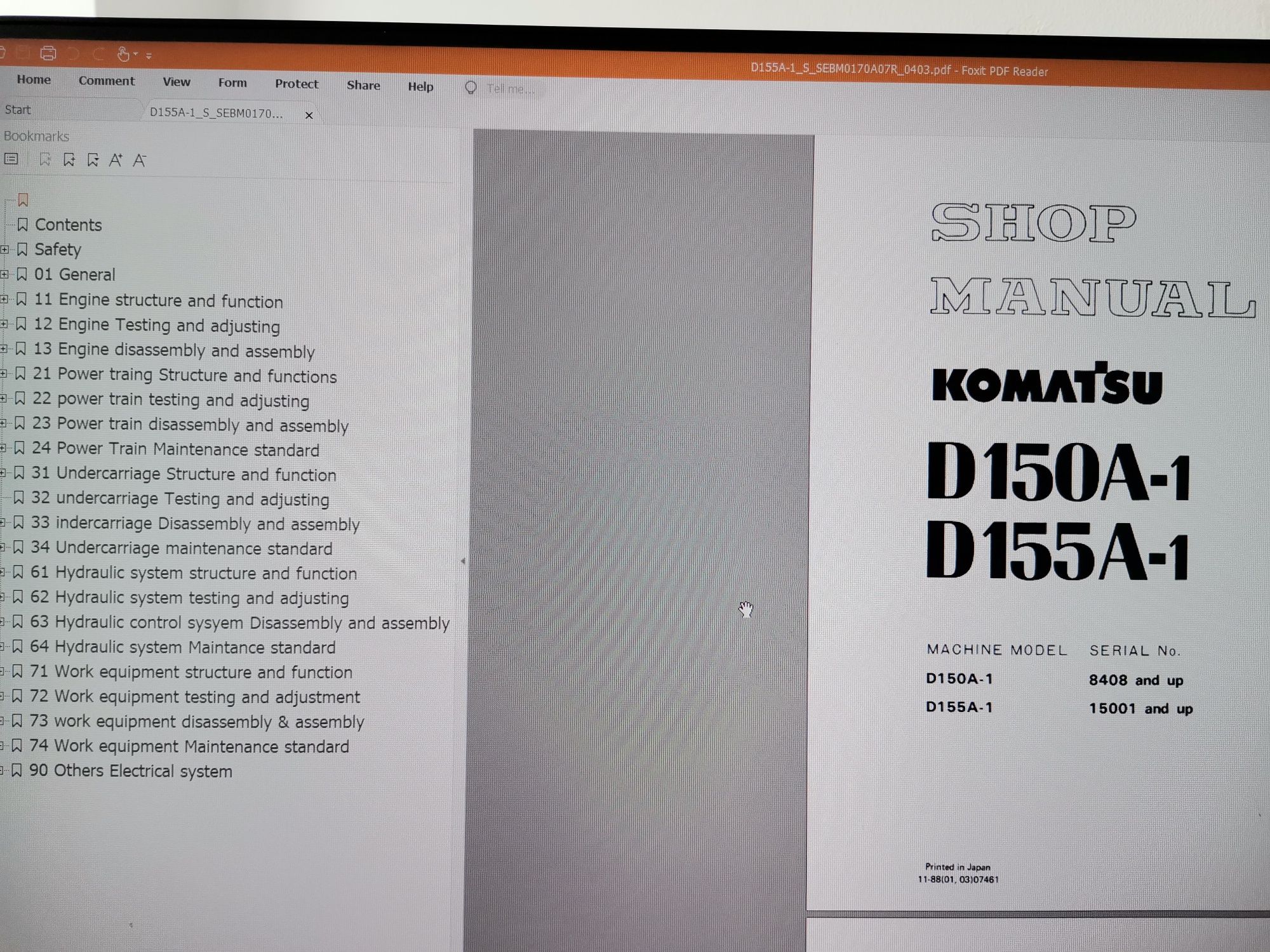 Komatsu D150A-1 manual de servis 1110pagini