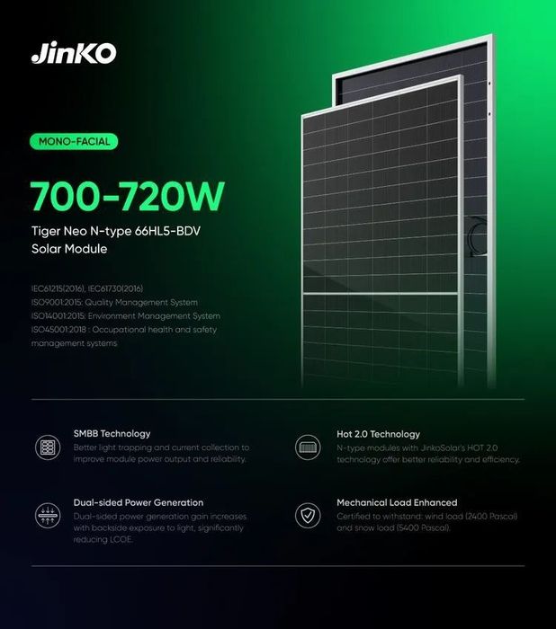 JINKOsolar/LONGI hi-mo7 va hi-mo10/ ERA Solar panellar