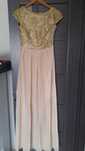 Rochie lunga S 38 eleganta auriu crem