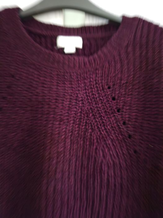 Pulover din fir de catifea culoarea prunei