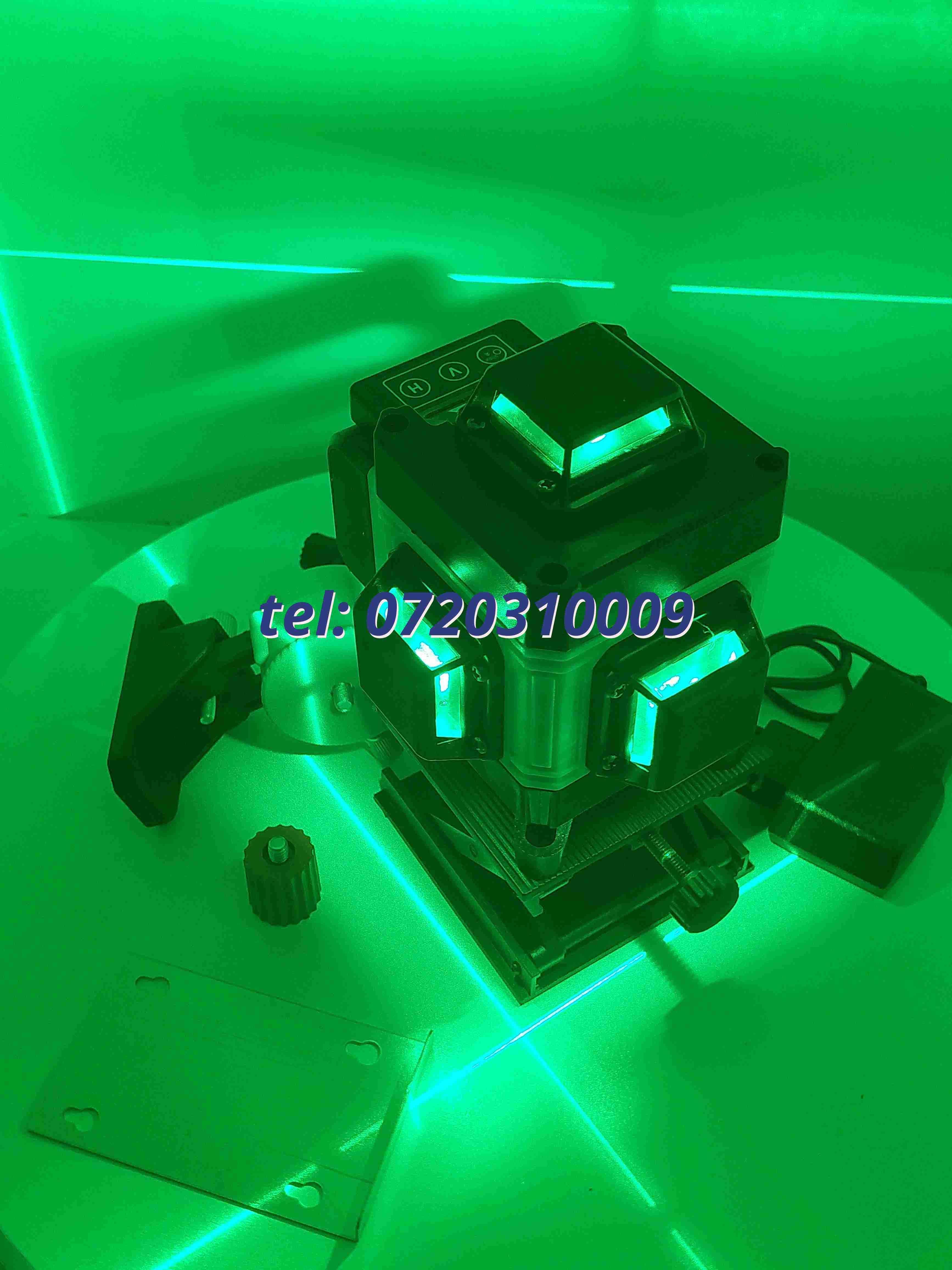 New  Nivela Laser Verde  4d 16 Linii 30m Cu Detector Miez Germania