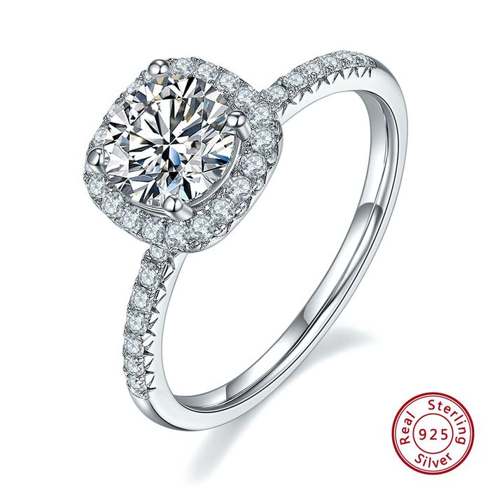 Inel Logodna cu Diamant Moissanite UNA VIDA 1ct Argint 925