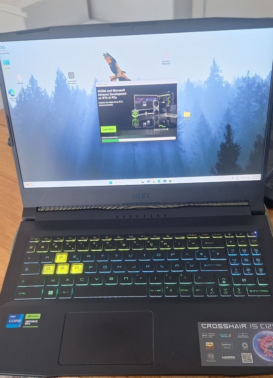 Laptop gaming MSI CROSSHAIR 15" I7 12650 RTX 4070
