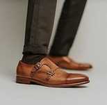 Pantofi monk 44 44.5 de lux GREVE NOI lucrati manual piele embosata