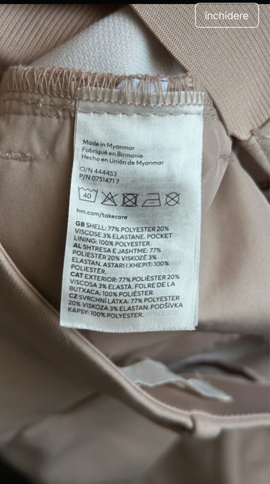 Pantaloni tigareta office H&M 36