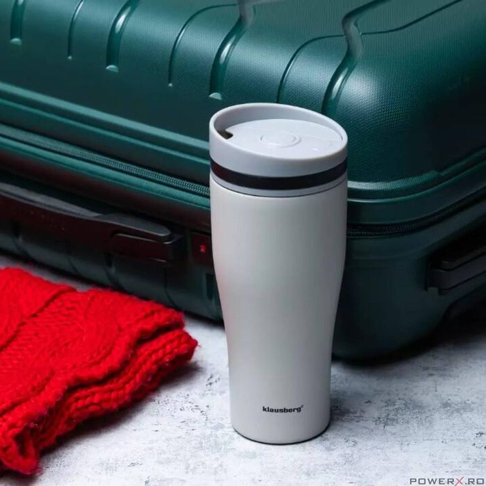 Cana termica, bej, 380ml, termos, inox, Klausberg