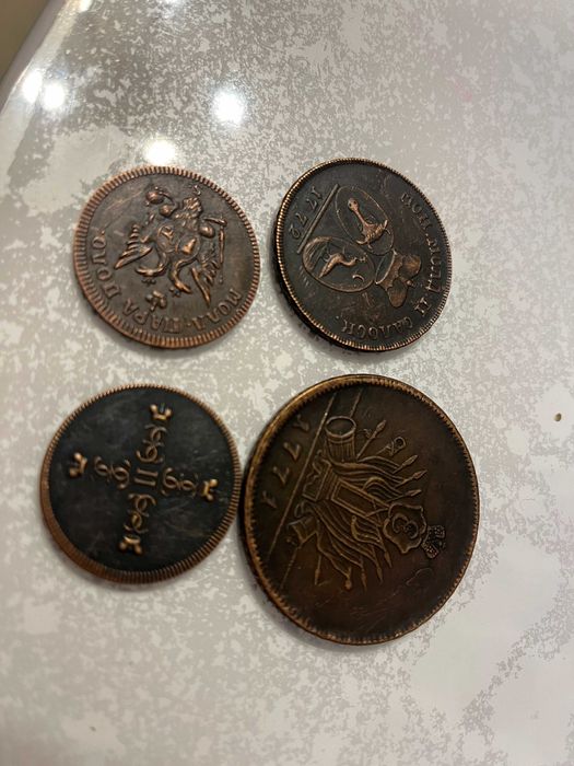Moneda Sadagura 2 para 3 kopeici 1772 , 5 kopeic  1771 -r e p l i c i