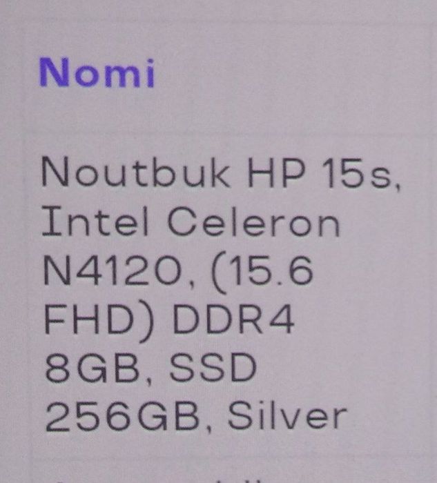 hp noutbook sotiladi