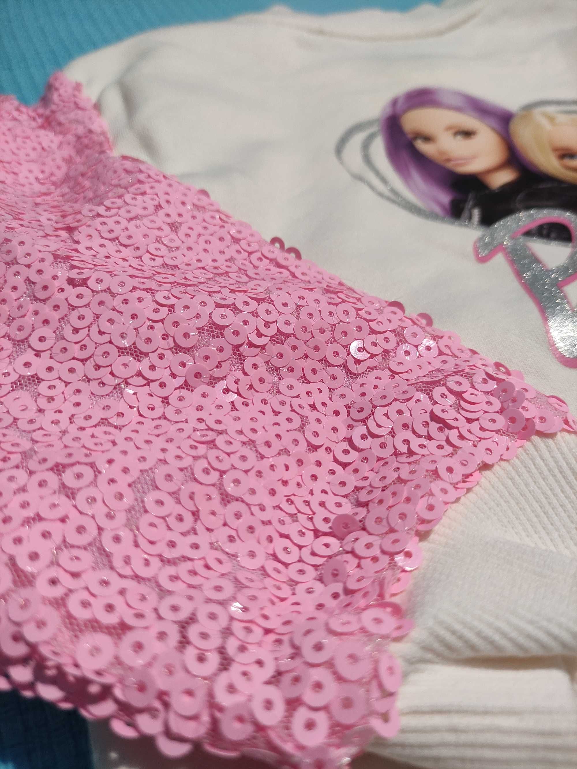 Лот нови детски дрехи за момиче, H&M Barbie, 98/104, 104см, суитшърт