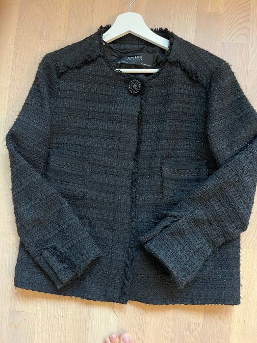 ZARA сако от букле със сребърна нишка