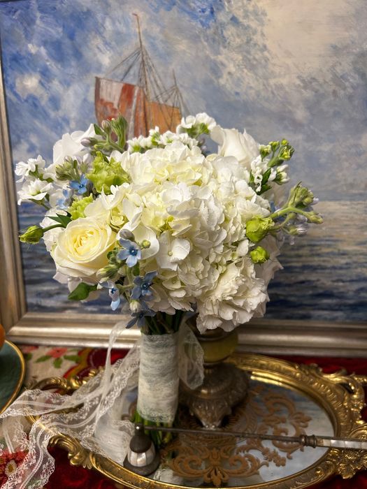 Buchet de mireasa, nasa, lumanari de botez, de cununie-flori naturale