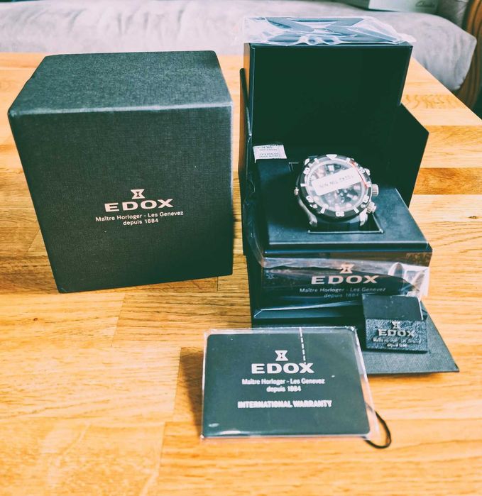 Ceas Edox Cronograf 1000M - Elvețian, NOU, Factura Garanție