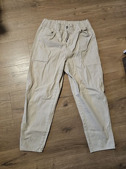 Дамски дънки H&M с ластик тип paperbag 42 номер