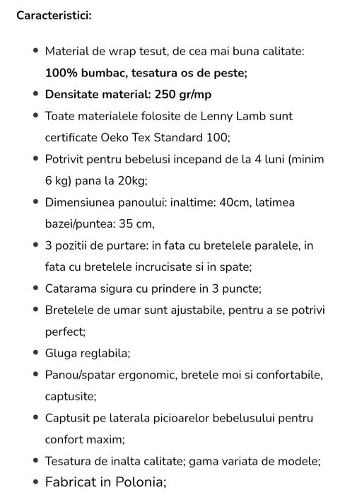 Marsupiu ergonomic Lenny Lamb