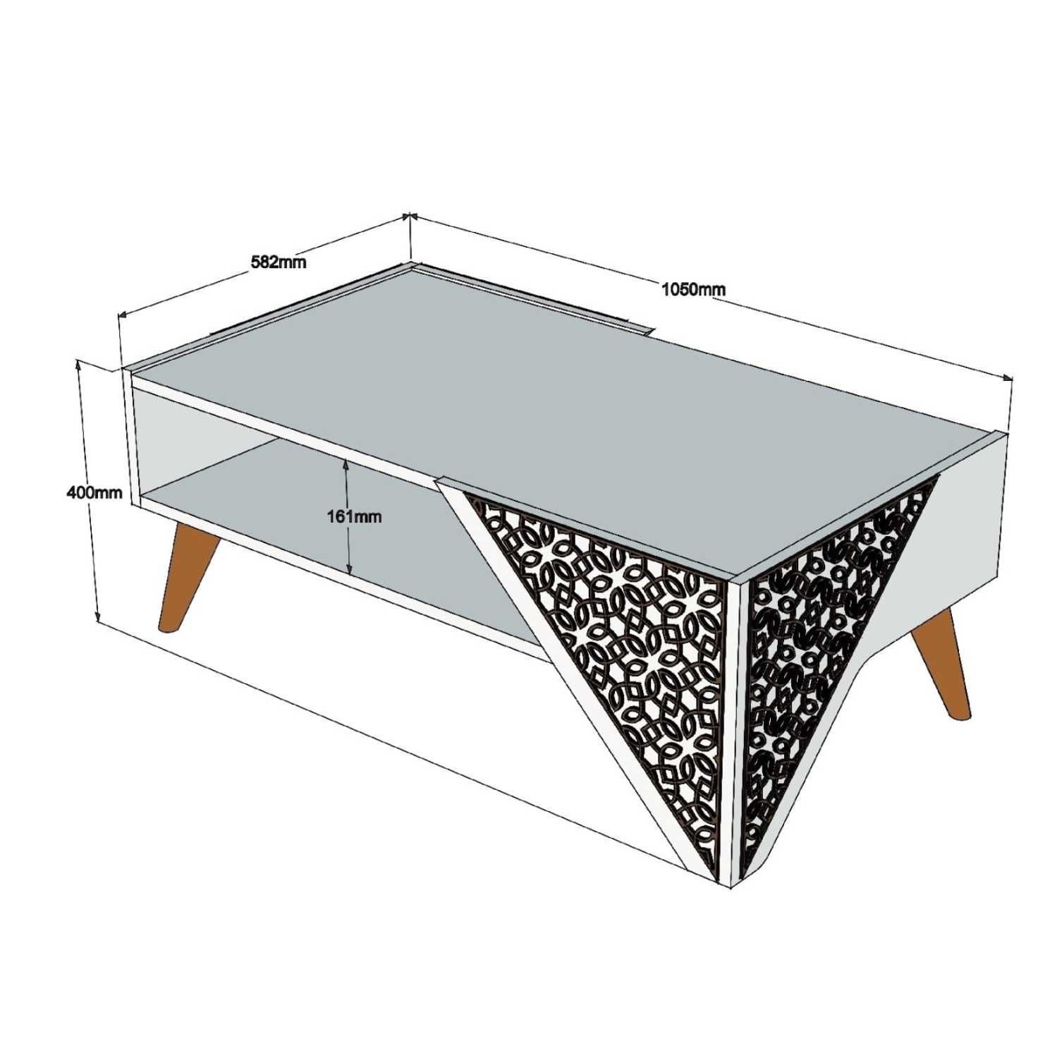 Холна маса  HM9498.01 със -CNC релефни елементи 105x58x40Hcm.