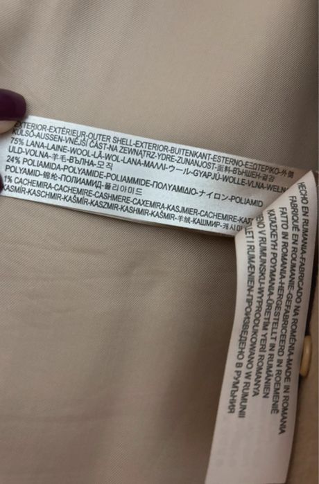 Palton Massimo Dutti 75% lâna 1% cashmir