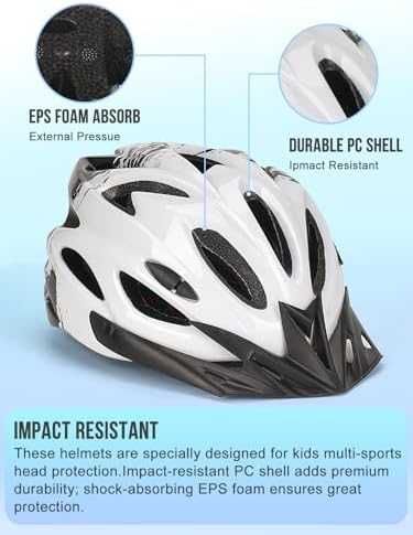 Нова детска Лека безопасна детска каска с 18 отвора и сенник за колело