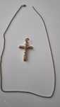 Vand lantisor+cruce din aur alb
