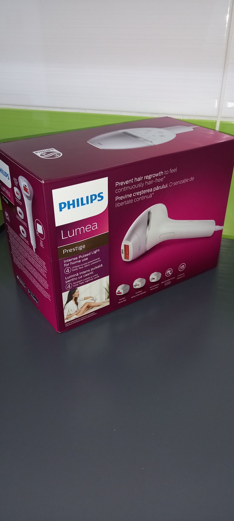 Epilator IPLPhilips Lumea Seria 9000 BRI947,4 accesorii, Alb/Roz