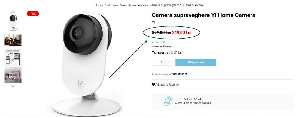 Set 2 camere de Supraveghere Inteligenta Smart YI Home 1080p, Wi-Fi,