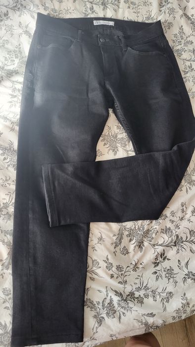 Jeans slim fit, Zara, albastru si negru